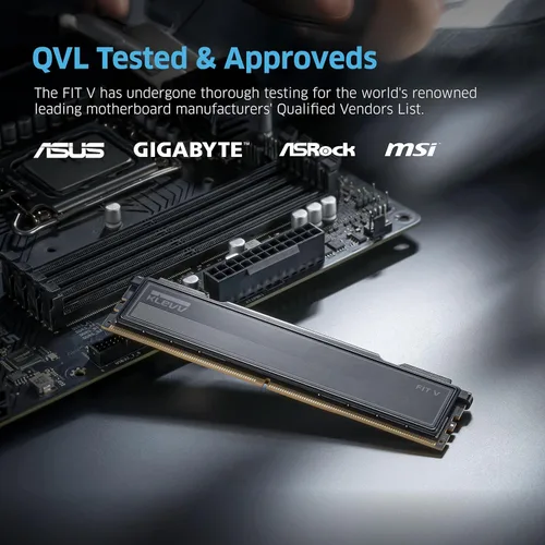 Miniatura 5 de KLEVV FIT V DDR5 32 GB (2x16GB) 5600 MHz CL30 SK Hynix A-Die 1.25V Memoria Ram de escritorio para juegos XMP 3.0 / AMD Expo Ready - Negro