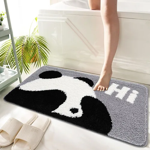 Miniatura 18 de Hi Space Alfombra de baño de 31.5 x 19.7 pulgadas, antideslizante, lavable a máquina, suave, absorbente, bonita, alfombra de baño de felpa