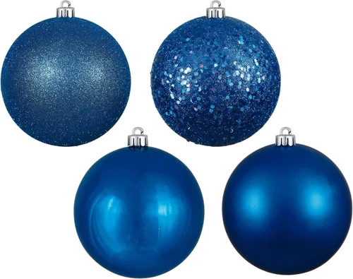 Miniatura 7 de Vickerman Adorno de bola de Navidad inastillable con acabado de lentejuelas con tapa perforada, 6 por bolsa, 4 pulgadas, color negro