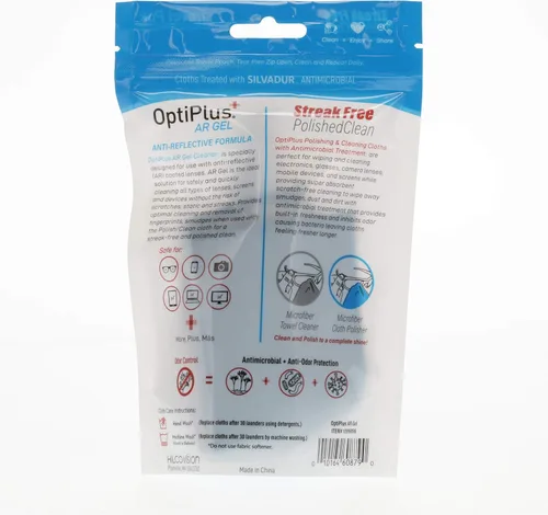 Miniatura 5 de OptiPlus Kit de limpieza de lentes de gel de 2 onzas Limpiador de lentes de gel antirreflectante y paño de microfibra de doble propósito