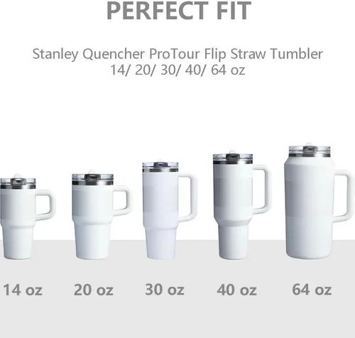 Miniatura 3 de Dreamfocus Stanley Quencher ProTour - Vaso de repuesto de acero inoxidable para popote de 14 onzas