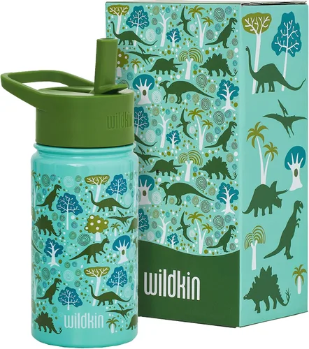 Miniatura 23 de Wildkin Kids - Botella de agua de acero inoxidable de 14 onzas para niños – Sin BPA, a prueba de fugas, aislada, fácil de limpiar - Ballerina