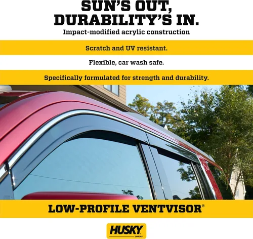 Miniatura 3 de Husky Liners Protectores de lluvia Ventvisor de perfil bajo Compatible con Chevrolet Equinox 2025-2026 Delantero y trasero, 4 piezas Humo
