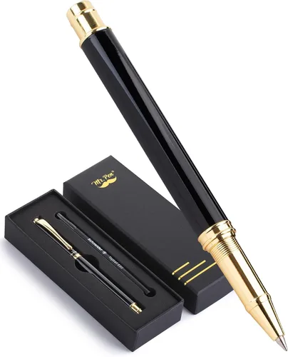 Mr. Pen - Bolígrafo de lujo, barril negro, tinta negra, bolígrafo elegante, bolígrafos elegantes para hombres y mujeres, bonitos bolígrafos para