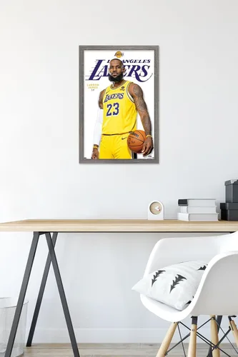 Miniatura 6 de NBA Los Angeles Lakers - Póster de pared de la serie 23 de LeBron James, 22.4 pulgadas de largo x 14.7 pulgadas de ancho, versión enmarcada