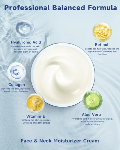 Miniatura 6 de Ragkun Crema de retinol para la cara, cremas de colágeno para el cuello para tensar y reafirmar, hidratante facial antienvejecimiento de día y noche
