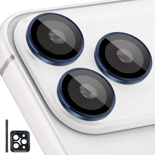 Miniatura 13 de Protector de Lente de Cámara para iPhone 17 Pro/17 Pro Max, Protector de Cámara de Vidrio Templado Individual con Bandeja de Instalación Compatible