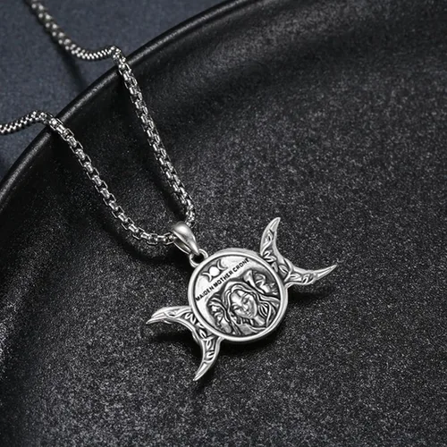 Miniatura 355 de Collar de plata de ley 925 con medalla de San Patrón, colgante de protección católica, amuleto, joyería religiosa para hombres y mujeres