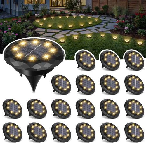 Miniatura 10 de SOLPEX Mini Luces Solares de Suelo, Juego de 12 Luces Solares para Exterior Impermeables, Iluminación de Paisaje para Camino de Jardín, Entrada