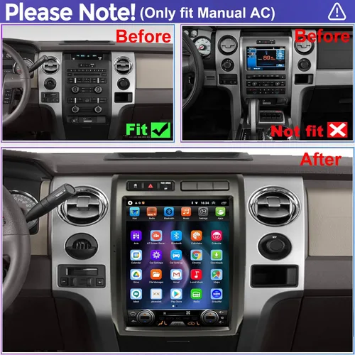 Miniatura 2 de Para Ford F150 actualización de radio 2009 2010 2011 2012, sistema estéreo de CPU de 8 núcleos, pantalla táctil de 12.1 pulgadas, Carplay y Android