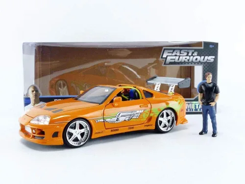 Miniatura 8 de Jada Fast & Furious Toyota Supra 1995 de Brian Modelo de fundición a presión – Escala 1:24 Auto de fundición a presión duradero – Incluye figura