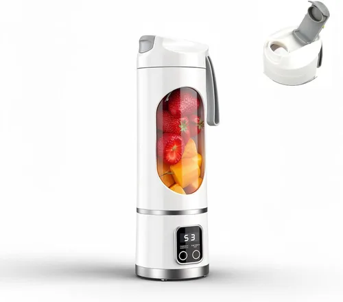 Miniatura 6 de Licuadora/exprimidor portátil, 12 cuchillas, máquina inalámbrica de batidos, 15.2 onzas con potencia de trituración de hielo, recargable por USB-C