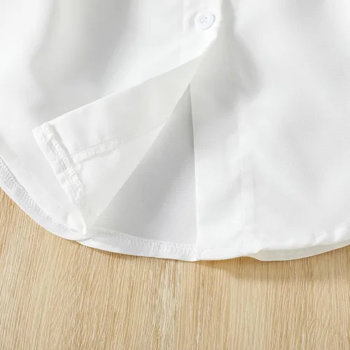 Miniatura 7 de Vestido de princesa de manga larga con botones y cinturón de cintura 7-8 niñas (blanco, 2-3 años)