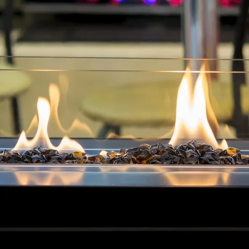 Miniatura 4 de Onlyfire Vidrio de fuego poligonal de 1/2 pulgada, paquete de 10 libras, roca de vidrio para chimenea, hoguera y paisajismo, ámbar de alto brillo