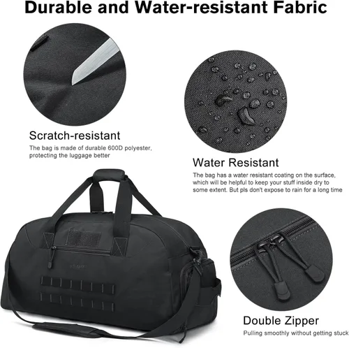 Miniatura 5 de G4Free Mochila táctica grande de 70L para hombre, mochila deportiva para gimnasio con compartimento para zapatos, mochila militar Molle (negro)