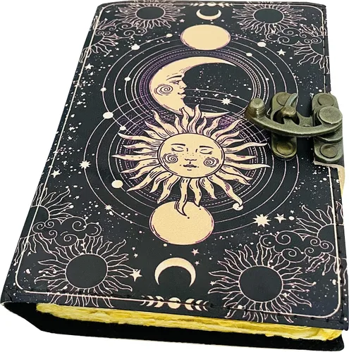 Diario de cuero para hombres y mujeres, 200 páginas antiguas hechas a mano con borde de deckle borde, cuaderno de bocetos de cuero, cuaderno de