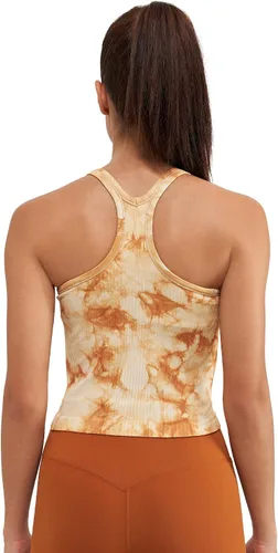 Miniatura 53 de sphinx cat - Camiseta corta de entrenamiento para mujer, camiseta sin mangas, acanalada, con espalda cruzada y brasier integrado