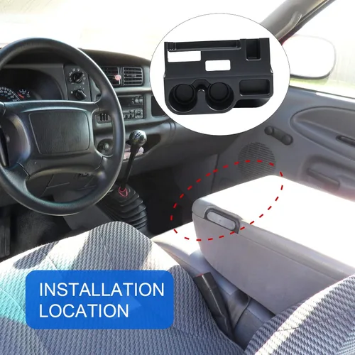 Miniatura 6 de DICMIC Soporte para vasos tipo prensa para consola central para 1999-2001 Dodge Ram 1500 2500 3500 Reemplaza # SS281AZAA