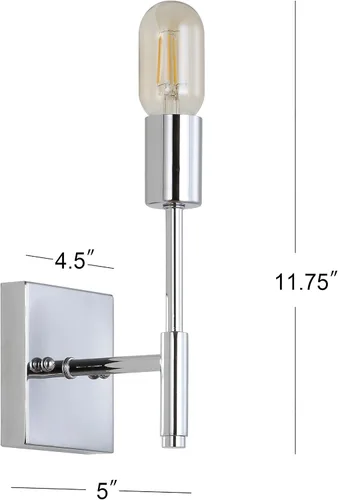 Miniatura 5 de JONATHAN Y Aplique de pared LED cromado de 5 pulgadas, lámpara de pared moderna con cable para baño, espejo de tocador, dormitorio, pasillo