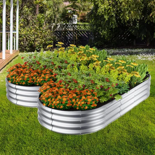 Miniatura 6 de Winpull Kit de cama de jardín elevada, maceta galvanizada de 4 x 2 x 1 pies para exteriores con bordes de seguridad, camas elevadas de metal grandes