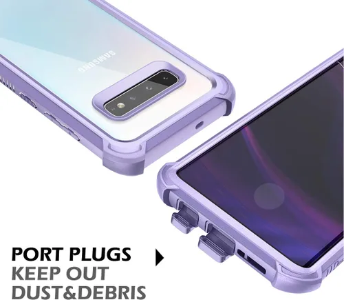 Miniatura 7 de Dexnor Funda para Galaxy S10+ Plus con protector de pantalla integrado, transparente, resistente, de cuerpo completo, a prueba de golpes, defensor