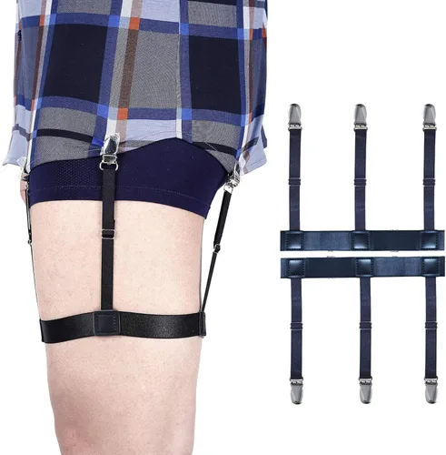 Camiseta para hombre con soporte elástico ajustable para liguero con abrazaderas de bloqueo antideslizantes para policía militar Lager