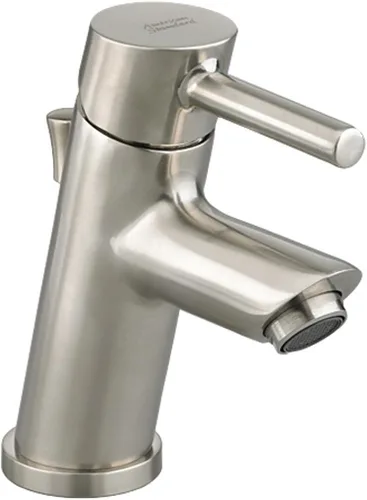 American Standard 2064.131.295 Serin Petite Monoblock Grifo de lavabo de baño con drenaje emergente de metal, níquel satinado