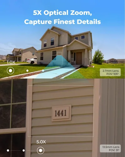 Miniatura 2 de REOLINK RLC-811A - Cámara de seguridad con cable IP PoE 4K - FoV de 123°, zoom óptico 5X para uso en exteriores, visión nocturna a color, detección