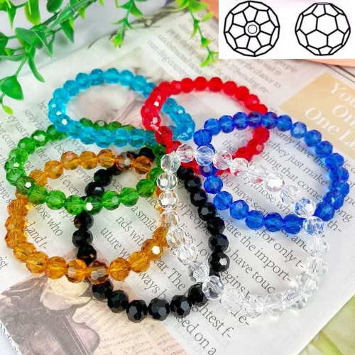 Miniatura 5 de Cuentas de cristal de vidrio 400 piezas 4mm cuentas facetadas redondas de vidrio espaciadoras para hacer joyas, pulseras, aretes, collares, Rosa