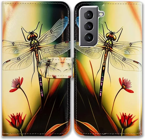 Miniatura 9 de Bcov Funda para Galaxy S22, diseño de pájaro negro y verde con tapa para teléfono con ranura para tarjeta y soporte para Samsung Galaxy S22 5G