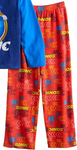 Miniatura 3 de Sonic The Hedgehog Conjunto de pijama de dos piezas de manga larga para niños Still Unstoppable YellowBlue
