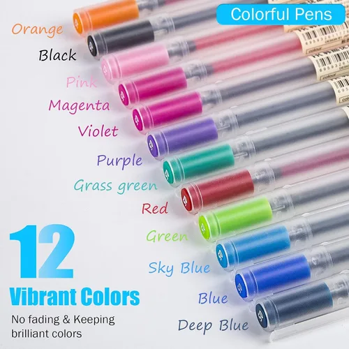 Miniatura 4 de BEIWO Bolígrafo de tinta de gel de alta calidad, 0.020 in, bolígrafos de color de punta fina, bolígrafo de gel de escritura suave para oficina
