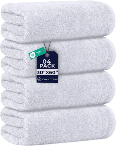 Miniatura 20 de DAN RIVER Paquete de 2 sábanas de baño de 35x70 pulgadas, sábanas de baño jumbo acanaladas para adultos, toallas grandes gruesas y absorbentes
