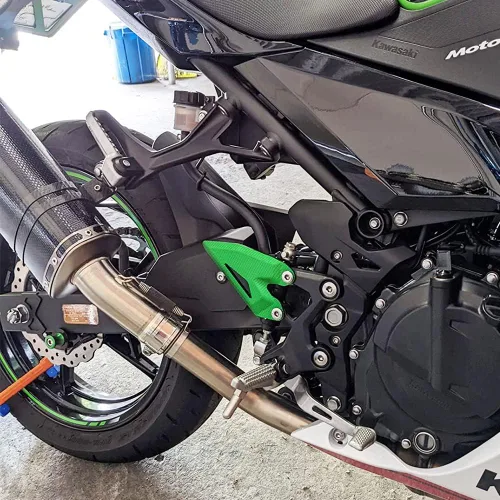 Miniatura 4 de Accesorios de la motocicleta Rider Pies delantero Reposapiés Juego de placas de talón Protector (para vehículo Kawasaki) NINJA400 Z400 NINJA 400 500
