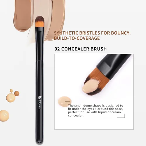Miniatura 4 de DUcare Brocha para base y corrector, 2 unidades, bronceador de contorno, brocha Kabuki para cara, mezcla de líquidos sintéticos, herramientas