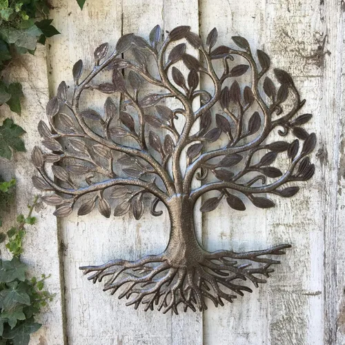 Miniatura 5 de it's cactus - metal art haiti Decoración del hogar Árbol de la vida con raíces, placas para colgar en la pared para interiores y exteriores