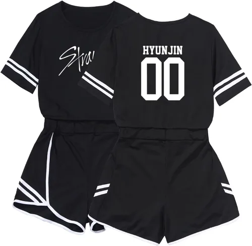 Miniatura 12 de DHSPKN Skz Merch - Conjunto de camiseta con soporte para camiseta y pantalones calientes, camiseta unisex Jisung Felix Minho Changbin
