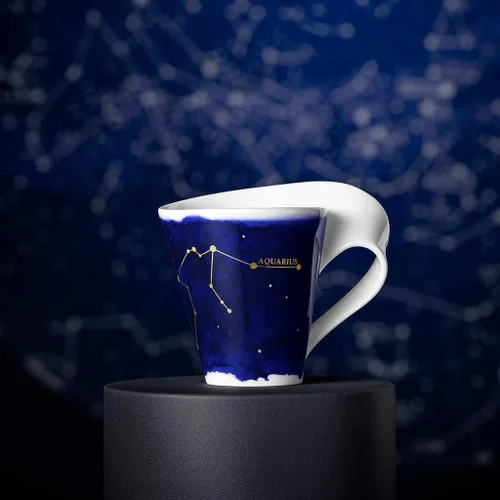 Miniatura 2 de Villeroy & Boch NewWave - Taza de estrellas con asa, bonita forma con motivo de acuario, porcelana premium, fabricada en Alemania, apta