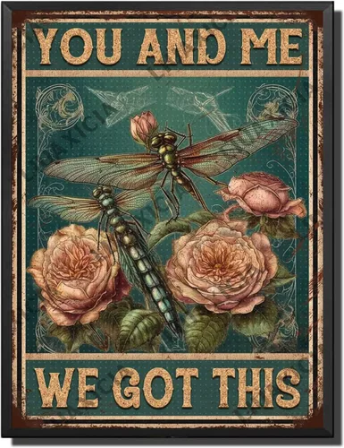 Miniatura 30 de LIUAXICIA Letreros divertidos de metal con texto en inglés «Into The Forest I go to Lose My Mind and Free My Soul Dragonfly», decoración de pared