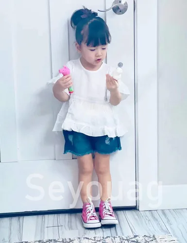 Miniatura 8 de Ropa de niña para niños pequeños, conjuntos cortos de algodón, abrigo casual, pantalones vaqueros, conjuntos de 2 piezas