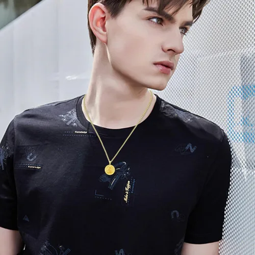 Miniatura 34 de Collar con colgante de plata de ley 925 con medalla de San Patrón, joyería religiosa para hombres y mujeres, con cadena de acero inoxidable 316L