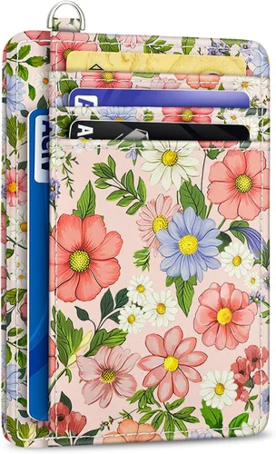 Miniatura 37 de Yonlevres Cartera delgada para tarjetas de crédito, cartera RFID para mujer, bolsillo frontal, soporte para tarjetas pequeñas, estuche para tarjetas