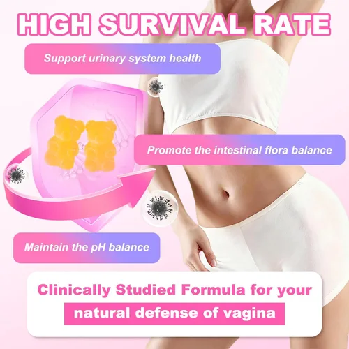 Miniatura 7 de Gomitas de equilibrio femenino para mujer, gomitas de equilibrio de pH que apoyan la flora vaginal, la salud intestinal y el sistema inmunológico