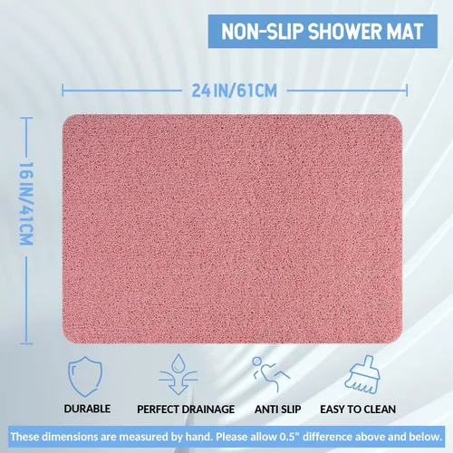 Miniatura 149 de Hargiis - Tapete antideslizante de secado rápido para tina y ducha, tapete exfoliante para pies, para baño, cocina u hotel, beige, 24 x 16 pulgadas