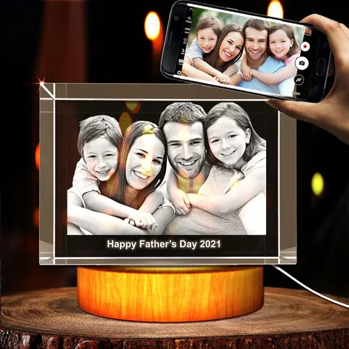 Miniatura 14 de Foto holográfica 3D personalizada grabada al aguafuerte dentro del cristal: cumpleaños, regalo de boda, conmemorativo, Día de la Madre, San
