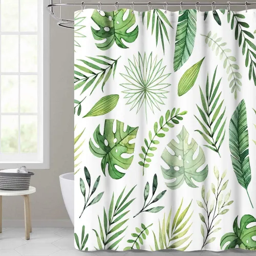 Miniatura 12 de KGORGE Cortina de ducha para baño, impermeable, con patrón de plantas, tamaño de cabina, decoración de baño para tina, inodoro, spa, 36 pulgadas