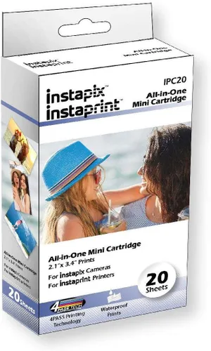 Minolta Cartuchos Instaprint - Paquete de 2, 20 impresiones en total, compatibles con cámaras Instapix y cámaras de impresión instantánea Kodak