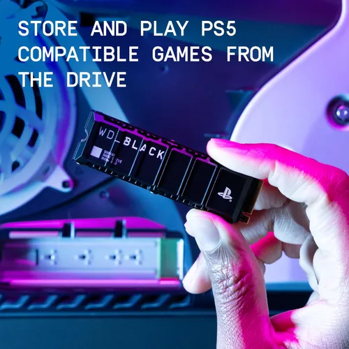 Miniatura 7 de WD_BLACK 1TB SN850P NVMe M.2 SSD con licencia oficial de expansión de almacenamiento para consolas PS5, hasta 7,300 MB/s, con disipador térmico