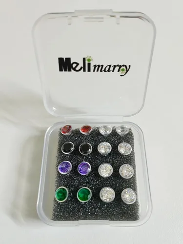Miniatura 5 de Aretes de plástico antialérgicos para orejas sensibles, respaldos de silicona suave, kit de aretes de tuerca de circonita cúbica, 2mm, 3mm, 4mm, 5mm