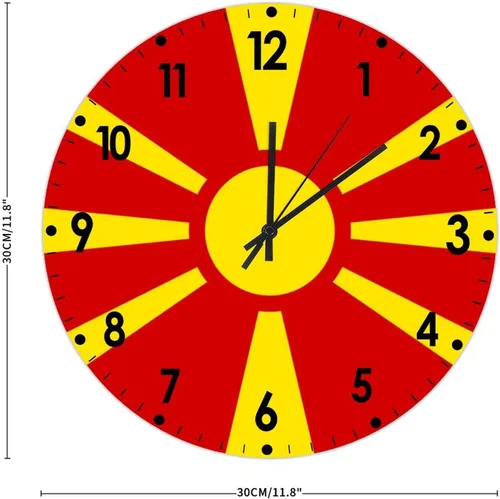 Miniatura 619 de Cheyan Reloj de pared con bandera de Canadá de 12 pulgadas, silencioso, sin tictac, de PVC, funciona con pilas, reloj redondo decorativo, regalo